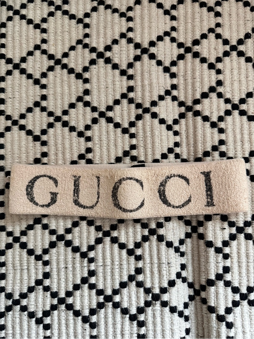 Gucci Beige and Black Logo Elastic Headband